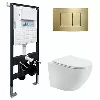 Abber BEQUEM AC1100T-AC0105-AC0120MMG Комплект: Унитаз, Инсталляция, Кнопка смыва