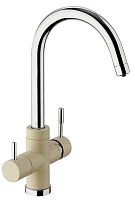 Paini 7855643CR3V11L2KM Cox Смеситель для кухни на 3 воды, Granite Sahara (бежевый матовый)