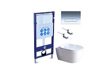 Aquatek Поларис SET AQUATEK ПОЛАРИС-01-016 4в1 Комплект: Унитаз, Инсталляция, Кнопка смыва
