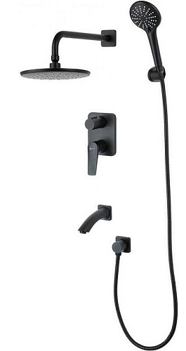 Lemark LM3722BL Bronx Душевая система с изливом, черная