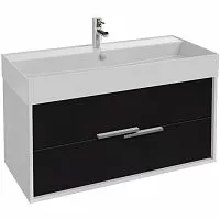 Jacob Delafon EB1668-J5-J53 Vivienne Тумба для раковины 100х45 см, белый блестящий/черный матовый купить  в интернет-магазине Сквирел
