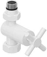 Сунержа 12-1409-1234 Вентиль прямой, (крест) G 1/2" НР х G 3/4" НГ, белый