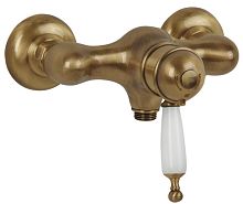 Migliore 19090 Oxford Смеситель для душа монокомандный, внешний, выход М1/2", ручка белая/бронза