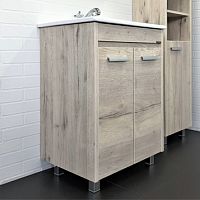 Comforty 00-00005206 Марио Тумба напольная 60х47 см, с раковиной Quadro 60, дуб дымчатый купить  в интернет-магазине Сквирел