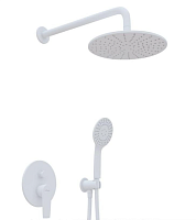 Cezares NAUTIC-DSIP-BIO Душевая система с переключателем для верхнего и ручного душа, верхний душ из стены, диаметр 25 см, верхняя лейка металл, исполнение Белый матовый