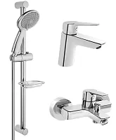 Vitra A42242EXP Solid S Набор смесителей 3 в 1 (смеситель для раковины, смеситель для ванны, душевой гарнитур), хром