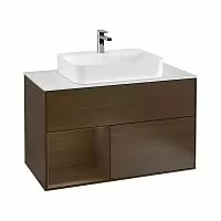 Villeroy & Boch G362PDGN Finion Тумба под раковину 100х50 см, шпон ореха (Walnut Veneer) купить  в интернет-магазине Сквирел