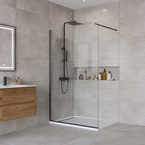 BelBagno Kraft KRAFT-L-1-100-C-NERO Душевая перегородка