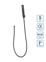 BelBagno LUC-DFS-NERO Luce Ручной душ со шлангом и держателем, черный