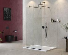 Cezares LIBERTA-L-2-80-120-C-NERO Liberta Душевая перегородка 80 см, профиль черный