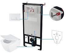 Deante CDZA6ZPW Anemon Zero Комплект: инсталляции с унитазом, клавиша белый матовый
