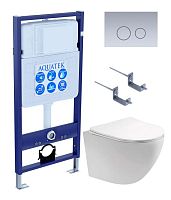 Aquatek ЕВРОПА SET AQUATEK ЕВРОПА-019 4в1 Комплект: Унитаз, Инсталляция, Кнопка смыва