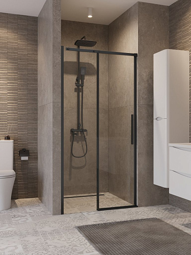 BelBagno  ACQUA-BF-1-130-C-NERO Душевая дверь в нишу