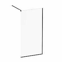 AM.PM W84WI-100-F1-BTE Func, Душевая перегородка 100x200 см, стекло прозрачное + покрытие, профиль черный