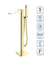 BelBagno LUC-FMT-ORO Luce Смеситель для ванны, напольный, золото