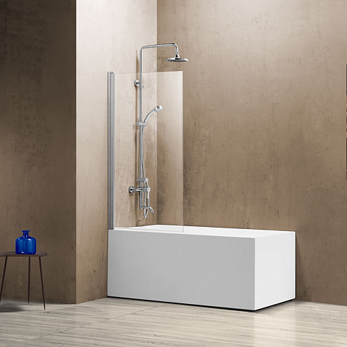 Vincea VSB-1180CL Шторка на ванну 80х140 см, профиль хром/стекло прозрачное