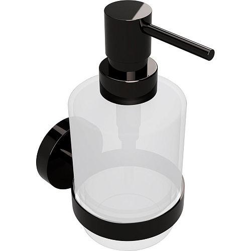 Bemeta 159109102 Hematit Дозатор для жидкого мыла 7.5 см, настенный, вариант Mini 200 мл, черный купить в интернет-магазине Сквирел