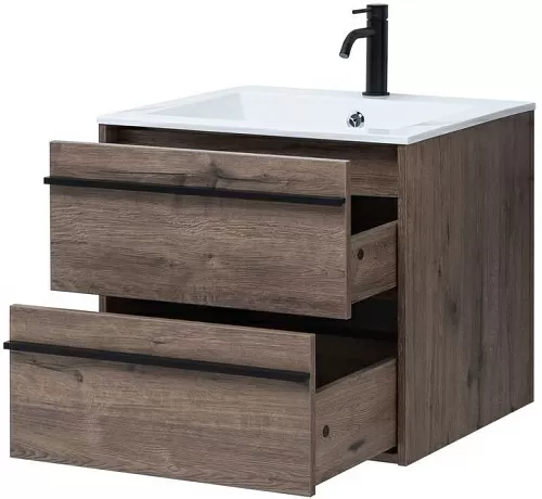 Aquanet 00253910 Lino Тумба под раковину, подвесная, 59х50 см, черная купить  в интернет-магазине Сквирел