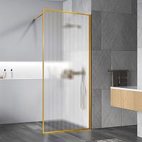 Vincea VSW-1HP90FLBG Walk-In HP Art Душевая перегородка 90х200 см, профиль брашированное золото/стекло рифленое