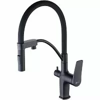Lemark LM3761BL Bronx Смеситель для кухни, с подключением к фильтру с питьевой водой, черный