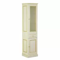 Migliore 27068 Ravenna Пенал "Витрина" 44х196х42 см Dх (3 ручки), Avorio/декор Foglia oro купить  в интернет-магазине Сквирел