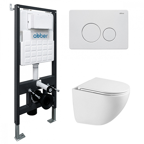 Abber BEQUEM AC1131TC-AC0105-AC0121MW Инсталляция с подвесным унитазом Abber BEQUEM AC1131TC-AC0105-AC0121MW Инсталляция с подвесным унитазом
