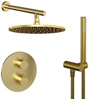 Paini 78PJSET26911THSH Cox Комплект на 2 потребителя с термостатом, для душа, брашированное золото PVD