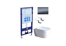 Aquatek Поларис SET AQUATEK ПОЛАРИС-01-034 4в1 Комплект: Унитаз, Инсталляция, Кнопка смыва
