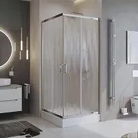 BelBagno UNO-195-A-2-100-CH-CR Душевой уголок 195х100х100 см, стекло шиншилла/профиль хром