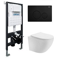Abber BEQUEM AC1100-AC0105-AC0121MB Комплект: Унитаз, Инсталляция, Кнопка смыва