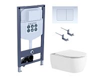 Aquatek ЕВРОПА SET ЕВРОПА New-INS23-009 4в1 Комплект: Унитаз, Инсталляция, Кнопка смыва