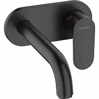Hansgrohe 71578670 Vernis Blend Смеситель для раковины настенный, излив 20.4 см, черный