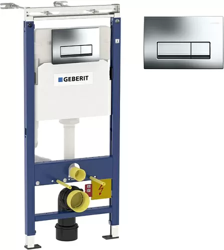 Geberit 458.125.21.1 DUOFIX PLATTENBAU Комплект монтажный для унитаза, с кнопкой хром глянцевый снято с производства