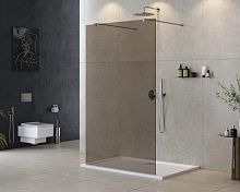 Cezares LIBERTA-L-2-110-120-BR-Cr Liberta Душевая перегородка 110 см, профиль хром