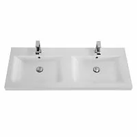 Cezares CZR-1200/480-2-LV-MR-ECO Eco Раковина из искусственного мрамора с двумя чашами, 120x48 см, белый
