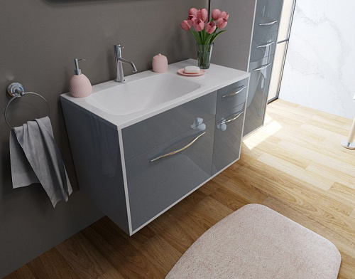 Эстет ФР-00003593 Barcelona Тумба с раковиной 90х45 см L, подвесная, 2 ящика/1 дверь, белая купить в интернет-магазине Сквирел Эстет ФР-00003593 Barcelona Тумба с раковиной 90х45 см L, подвесная, 2 ящика/1 дверь, белая купить в интернет-магазине Сквирел