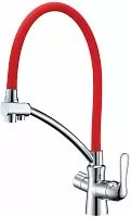 Lemark LM3070C-Red Comfort Смеситель для кухни, с подключением к фильтру с питьевой водой, хром/красный