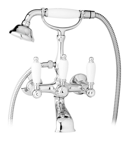 Cezares FIRST-VD-01-M Смеситель для ванны, с ручным душем, хром/ручки металл