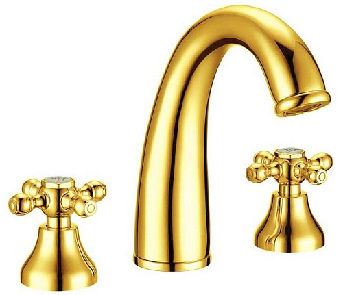 Boheme 297 Tradizionale Oro Смеситель для умывальника, на 3 отверстия, золото