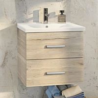 Comforty 00004143490 Парма Тумба подвесная 60х43 см, с раковиной Миранда 60, дуб дымчатый купить  в интернет-магазине Сквирел