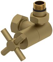 Сунержа 032-1411-1234 Вентиль 3D, правый, (крест) G 1/2" НР х G 3/4" НГ, матовое золото
