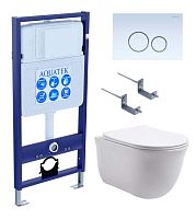 Aquatek КЛАССИК AQUATEK SET AQUATEK КЛАССИК-015 4в1 Комплект: Унитаз, Инсталляция, Кнопка смыва