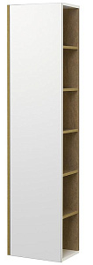 Акватон 1A253403SDZ90 Сканди Шкаф - колонна с зеркалом, 40х160 см, белый/дуб рустикальный
