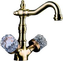 Boheme 312-CRST Crystal Смеситель для умывальника, высокий, бронза