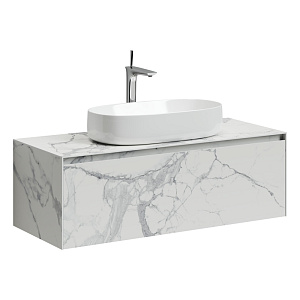 Sancos ST120SV Stone Тумба под раковину 120х49.5 см, подвесная, Statuario white