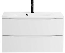 BelBagno MARINO-900-2C-SO-BL-P База под раковину 90х45 см, подвесная, Bianco Lucido (белый глянец)