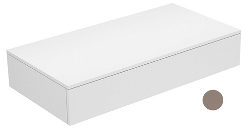 Keuco 31750730000 Edition 400 Тумба боковая 105х53.5 см, белый/стекло матовое трюфель купить недорого в интернет-магазине Сквирел