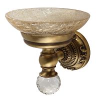 Migliore ML.CRS-60.201.BR CRISTALIA Mыльница настенная, стекло,бронза,SWAROVSKI