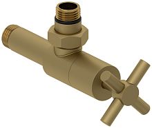 Сунержа 032-1408-1212 Вентиль угловой, (крест) G 1/2" НР х G 1/2" НР, матовое золото