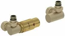 Сунержа 022-1421-6207 Терморегулятор автоматический 3D, левый, G 1/2" НР х G 3/4" НГ (набор), матовая шампань/золото